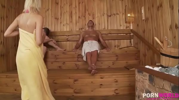 Sex Addict Karina Grand Rides Two Dicks In Sauna Double Penetration